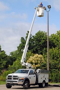 OEC Petroleum Systems Bucket Truck for Parking Area Lighting Rep