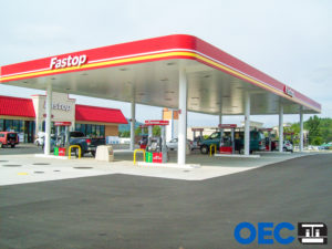 Red Gas Station Canopy
